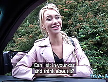 Public Agent skinny blonde girlfriend secretly cheats on her boyfriend and lets new guy cum inside her pussy