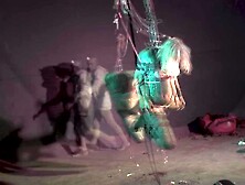 shibari hook suspension - TATTOO couple Bondage in the air