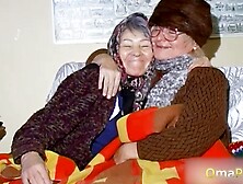 Granny Lesbians Playing With Natural Tits And Masturbating Hairy Pussy With Dildo