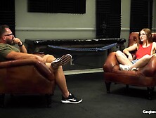 Gang Bang Jizzed - Thin Ginger Hottie Having Tons Of Fun