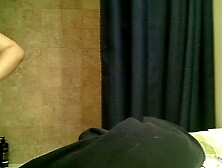 Friend's daughter changing clothes in the bathroom