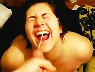 Chubby bimbo got facialized