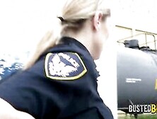 Milf Big Titted Officers Bend Over A Huge Black Penis To Get Their Pussy Slammed After Sucking It.