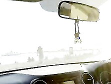 Hitchhiker MILF grabs driver's cock and blows him in the car