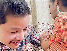 Sister-in-law taking jhadoo in snatch her brother-in-law to kiss her cunt by feeding milk from her giant nipples