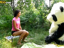 Molly Is Fucked By A Horny Panda Right In The Woods