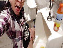 She Loves To Pee In Urinals!