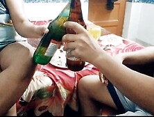 Water Drinking Homemade Desi Couple Party- Indian Rough Anal,  Rimjob,  Deepthroat And Ballbusting With Music