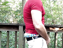 Jerking Off In The Woods On A Public Walkway.  Sagging In My Ae Boxers And Verbal Masturbation