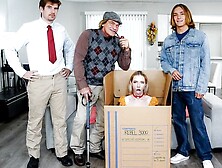 Beautiful busty blonde Rebel Rhyder in a hardcore gangbang