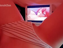 SELF PERSPECTIVE Kawaii Oriental skank touching herself watching lezbo porn anime wet Pink Cunt family are home