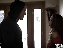 Excited manipulative guy breaks in to a large melons MILFs abode and bangs her hardcore in there