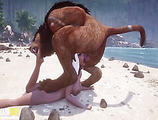 Busty Whore Breeds With Furry On The Beach | Gigantic Wang Monster | 3D Porn Sleazy Life