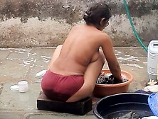 Stepsister's Bath In Desi Bathroom