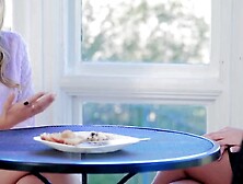 "Step-Mom's Surprise - Two Hot MILFs Share Their StepSon With Each Other"