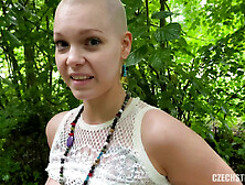 Czech Bald Rebel - Amateur Pov Reality Blowjob And Cum On Head - Outdoors