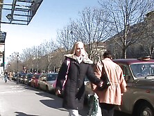 Gitta Blond Cums Hard On Two Cocks As They Double Penetrate