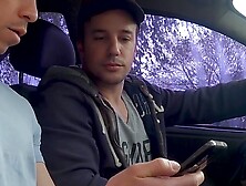 Hot Twinks Cruise And Fuck In The Backseat - Scene #1