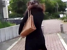 This babe feels embarrased after getting caught peeing outdoors