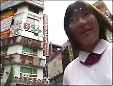 Delightsome Oriental in public with a group of ramrods