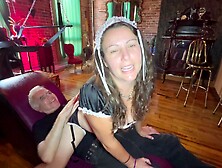 Submissive Grandpa Licks Dominant Maids Asshole Clean