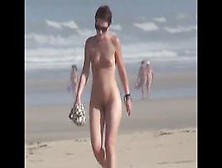 Chick With Lovely Ass Walking On European Beach 5 240P