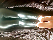 Wetlook Leginggs And Wetlook Pantyhose Feet