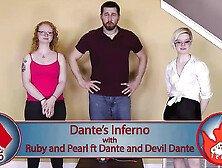 Dante with Pearl and Ruby in a game of Strip Jingo Blast