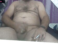 Turkish Daddy Performs Live Jerk Off Show At Home