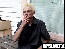 Ian Madrox teases with his feet in this steamy outdoor scene