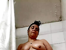 Stepmom Takes A Shower Washing Her Pussy To Get The Cum Out After Fucking