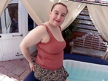 goddess hot tub inside sneakers and Miniskirt