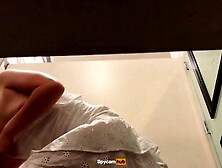 Hot Blonde Goes Commando Dressing Room