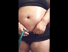 Washing my laundry with water hose