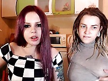 Lesbian teens redhead and blonde on webcam