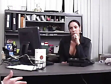 During an Interview Wtih a Dude She Started Undressing and Showing Her Monstrous Titties