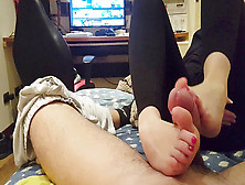 L-Starlets Gives Me Footjob In Marvelous Crimson Toes