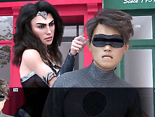 Mom with big boobs gets animated in a superhero adventure