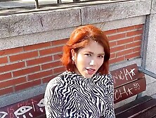 Cute Asian Redhead Makes Friends With A Stranger's Big Dick