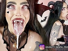 LICK-CUBUS (Extended Cut) AHEGAO Goth Lady SCREWED! - Succubus Cosplay,  Nylon Feet,  Bj & Cumshot