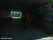 Monster boobs Latina fucked in public