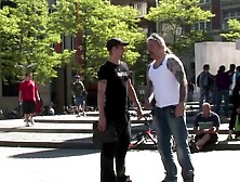 Dutch hooker sucks a tourists cock