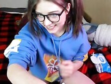 Nerdy teen playing on cam