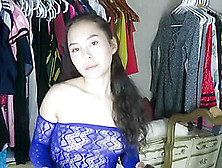 You Catch Your Bratty Sister Trying On Lingerie,  She Agrees To Fuck You