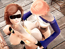 Futa Gwen Tennyson (Ben10) Penetrates Helen Parr (Elastigirl) From Behind In Japanese Style