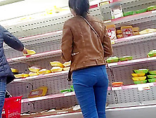 Nice Brunette In Tight Jeans