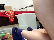 Hot MILF,  hairy cunt,  massive booty,  vacuum cleaner in empty house.