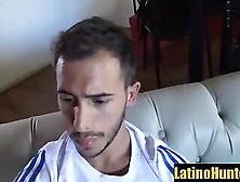 Scruffy Rugged Latino Sucks His First Man Cock