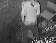 Security footage of one night stand round back of UK club