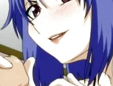 Violet-haired Hentai girl is taking cock in close-up action